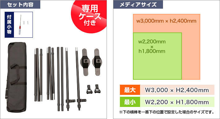 システムバナースクリーン 専用ケース付き・メディアサイズ