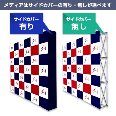 楽々バックパネル3×4 メディアはサイドカバーの有り・無しが選べます