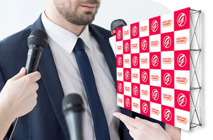 会見の背景装飾用シャドウファブリック生地バックパネル