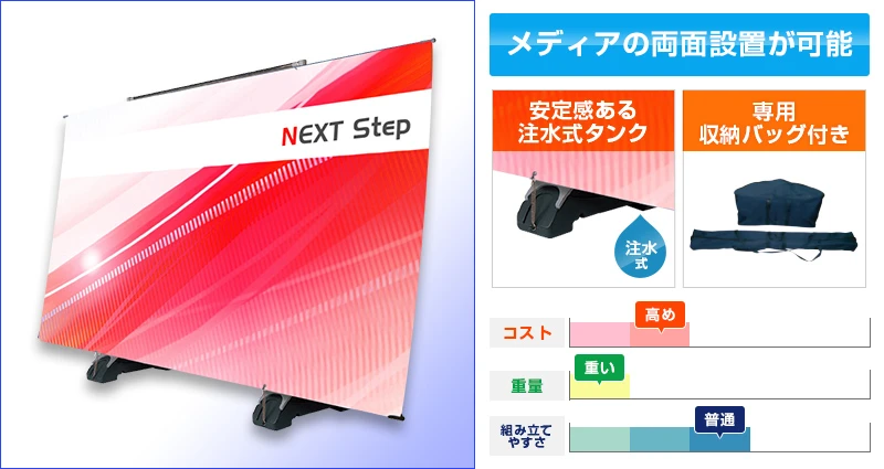 アルファエコ:メディアの全面設置が可能 注水式タンク式・専用袋付き