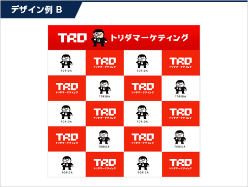 記者会見用バックパネル ロゴ・キャラクター デザイン例B