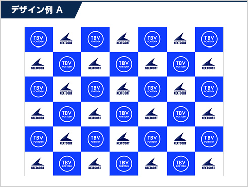 展示会用バックパネル市松柄 デザイン例A