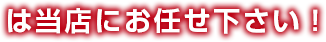 当店にお任せ下さい！