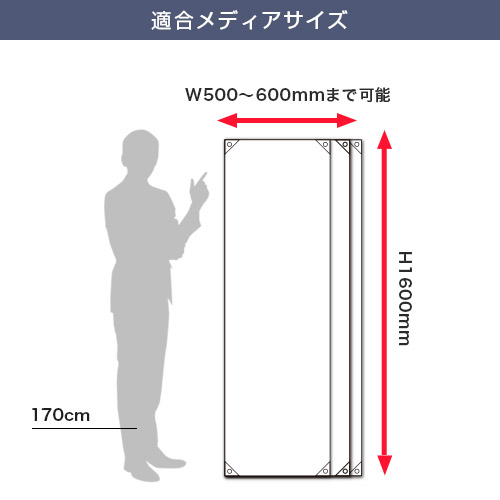 Ｘバナーエコ (500～600mm幅) 適合メディアサイズ