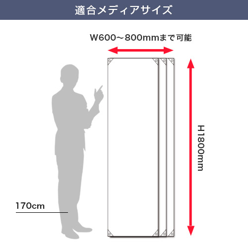 Ｘバナーエコ (600～800mm幅) 適合メディアサイズ