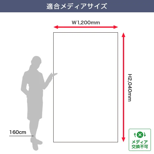 ローコストロールスクリーン RS27N (1200mm幅) 適合メディアサイズ