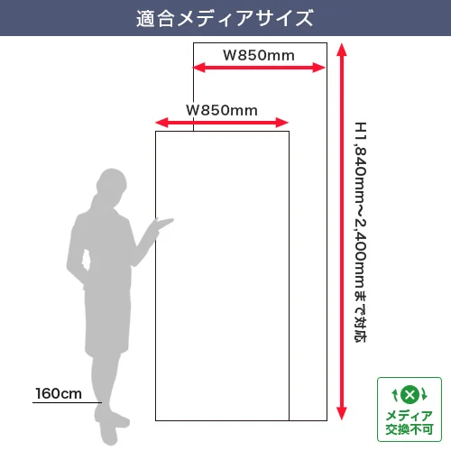 マグジョイントロールバナー (850mm幅) 適合メディアサイズ