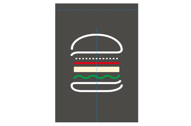 実績事例981：ハンバーガー店様のオリジナル店舗のれんデザイン例