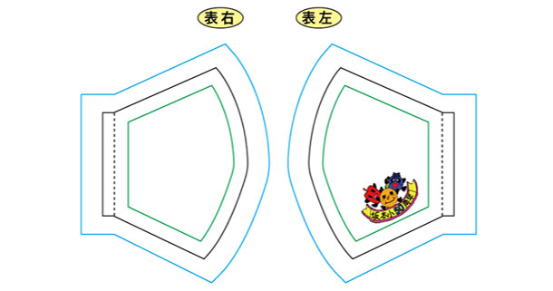 実績事例1140：小学校様の創立記念オリジナルマスク　デザイン例