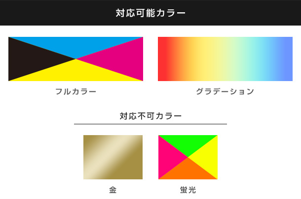 フルカラーによる名入れ色一覧