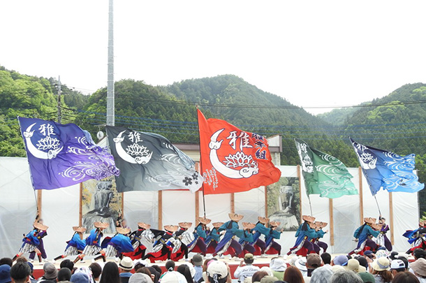 実績事例1683:よさこいチーム様のオリジナルビッグフラッグ 活用風景2