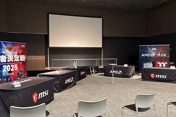 実績事例1725：ノートPC製造・販売会社様のイベント用オリジナルテーブルクロスを製作しました。