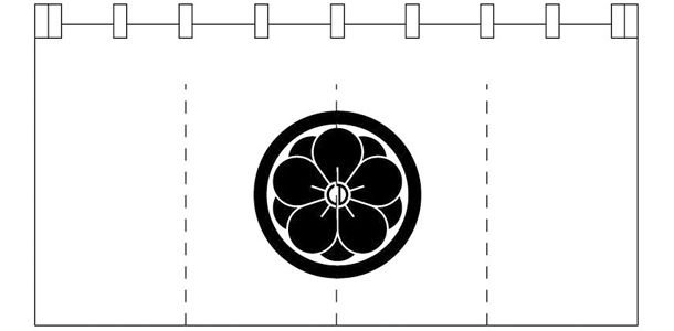 実績事例589：オリジナル間仕切りのれんデザイン例