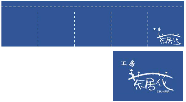 実績事例786：カフェレストラン様のオリジナル店頭のれんデザイン例