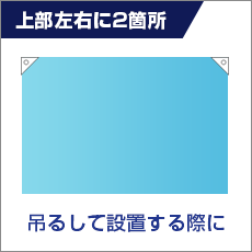 上部左右に2箇所 吊るして設置する際に