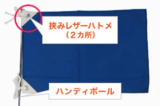 挟みレザーハトメ（二カ所）・ハンディポール