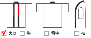 販促柄法被：えりにプリント可能