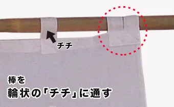 棒を輪上の「チチ」に通す
