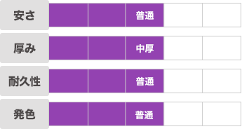 トロマット｜安さ：普通｜厚み：中厚｜耐久性：普通｜発色：普通