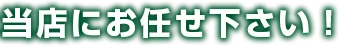 当店にお任せ下さい！
