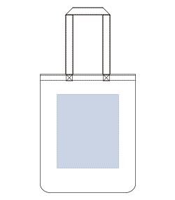 ノートPCが入れられるファスナートート（TE-0047）前面プリント範囲