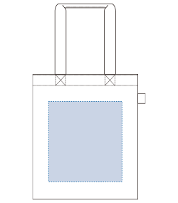フェアトレードコットンフラットトート（TF-0001）前面プリント範囲