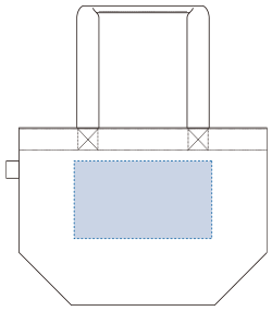 フェアトレードコットンキャンバストート（M）（TF-0004）背面プリント範囲