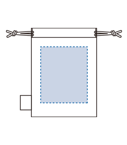 フェアトレードコットン巾着（Ｓ）（TF-0005）背面プリント範囲