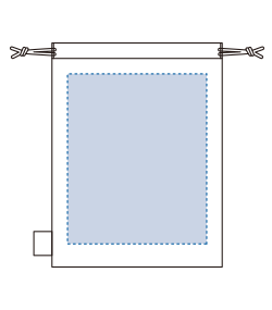 フェアトレードコットン巾着（M）（TF-0006）背面プリント範囲