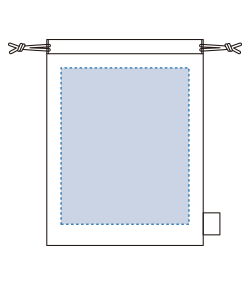 フェアトレードコットン巾着（M）（TF-0006）前面プリント範囲