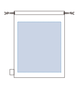 フェアトレードコットン巾着（L）（TF-0007）背面プリント範囲