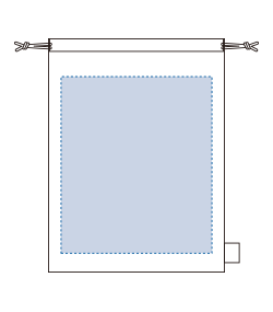 フェアトレードコットン巾着（L）（TF-0007）前面プリント範囲