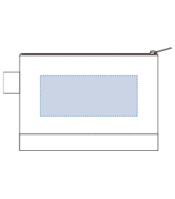フェアトレードコットンキャンバスフラットポーチ（S）（TF-0008）背面プリント範囲