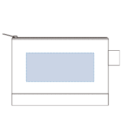 フェアトレードコットンキャンバスフラットポーチ（S）（TF-0008）前面プリント範囲