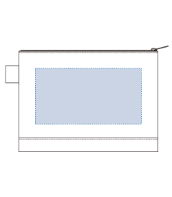 フェアトレードコットンキャンバスフラットポーチ（M）（TF-0009）背面プリント範囲