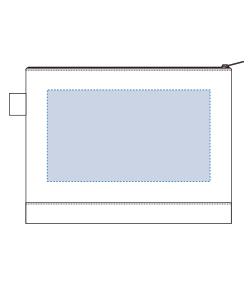 フェアトレードコットンキャンバスフラットポーチ（L）（TF-0010）背面プリント範囲