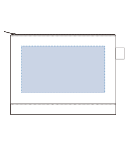 フェアトレードコットンキャンバスフラットポーチ（L）（TF-0010）前面プリント範囲