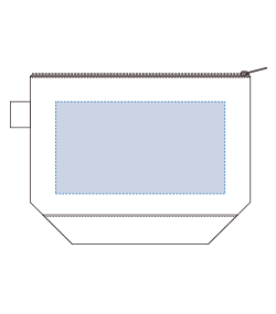 フェアトレードコットンキャンバスデイリーポーチ（M）（TF-0012）背面プリント範囲