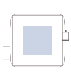 フェアトレードコットンキャンバスファスナーポーチ（S）（TF-0013）背面プリント範囲