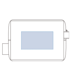 フェアトレードコットンキャンバスファスナーポーチ（M）（TF-0014）背面プリント範囲