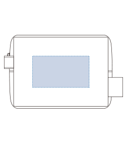 フェアトレードコットンキャンバスファスナーポーチ（M）（TF-0014）前面プリント範囲