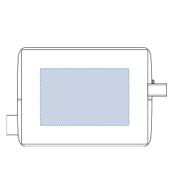 フェアトレードコットンキャンバスファスナーポーチ（L）（TF-0015）背面プリント範囲