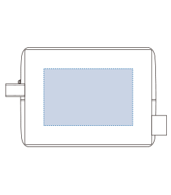フェアトレードコットンキャンバスファスナーポーチ（L）（TF-0015）前面プリント範囲