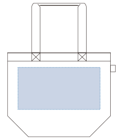 フェアトレードコットンキャンバストート（Ｌ）（TF-0016）前面プリント範囲