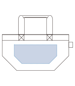 フェアトレードコットンキャンバストート（Ｓ）内ポケット（TF-0017）前面プリント範囲