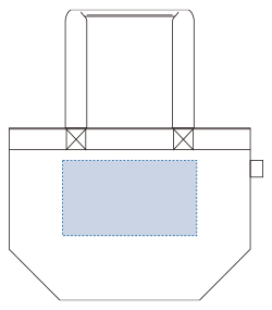 フェアトレードコットンキャンバストート（Ｍ）内ポケット（TF-0018）前面プリント範囲