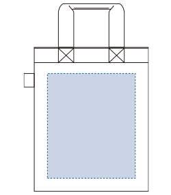 フェアトレードコットンA4フラットバッグ（TF-0020）背面プリント範囲