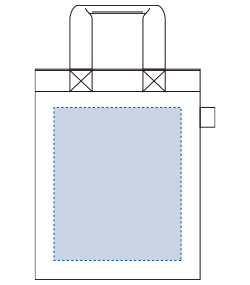 フェアトレードコットンA4フラットバッグ（TF-0020）前面プリント範囲