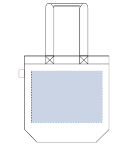 フェアトレードコットンベーシックトート（M）（TF-0021）背面プリント範囲