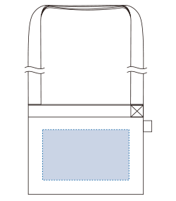 フェアトレードコットンキャンバスサコッシュ（TF-0023）前面プリント範囲